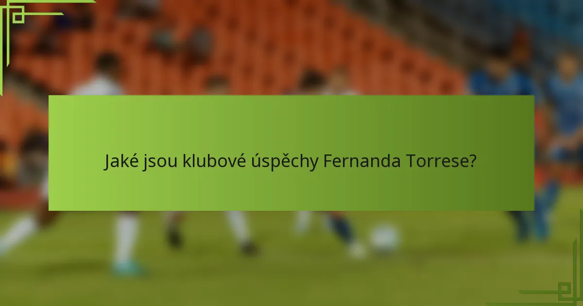 Jaké jsou klubové úspěchy Fernanda Torrese?
