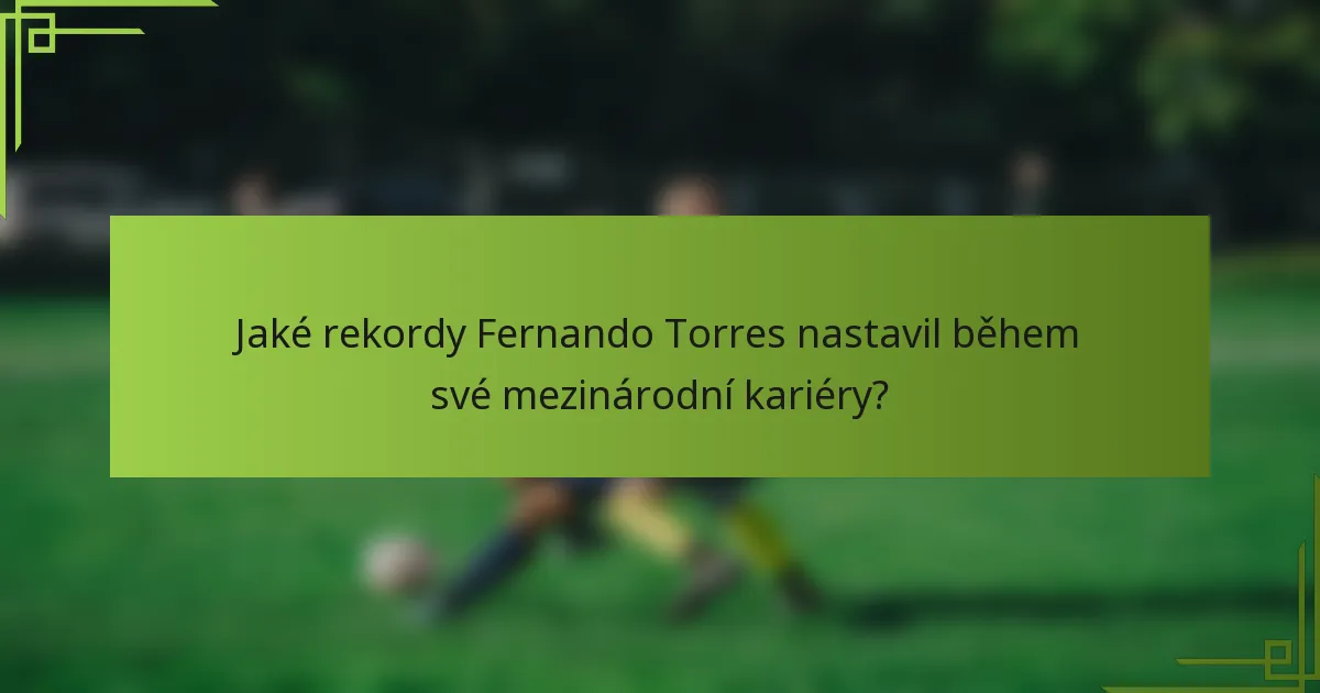 Jaké rekordy Fernando Torres nastavil během své mezinárodní kariéry?