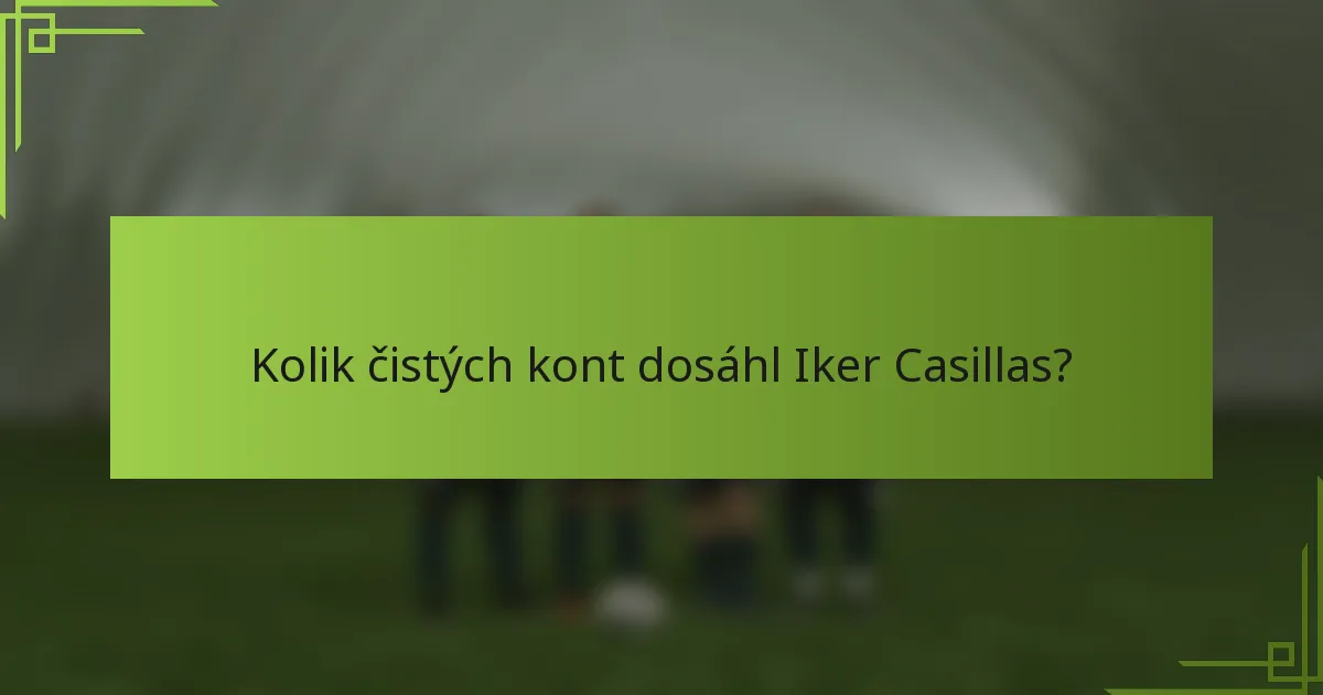 Kolik čistých kont dosáhl Iker Casillas?